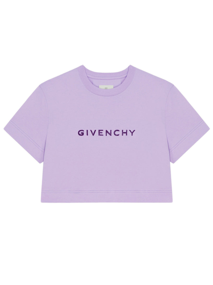 GIVENCHY cropped t-shirt in tufted cotton