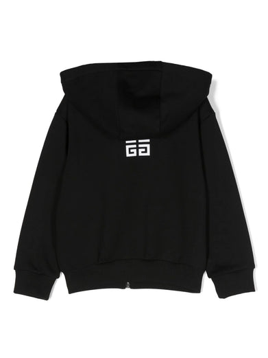 Logo-print zipped hoodie