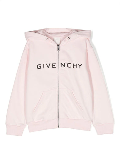 Logo-print zipped hoodie