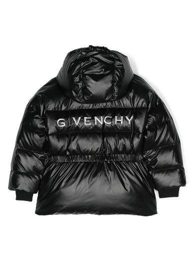 Logo-embroidered puffer jacket