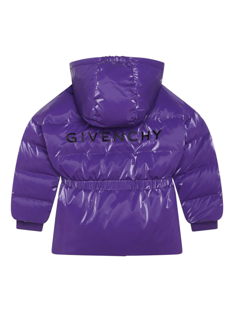 Logo-embroidered puffer jacket