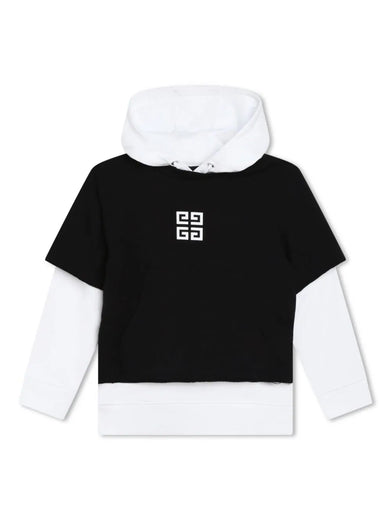 4G motif-print layered hoodie