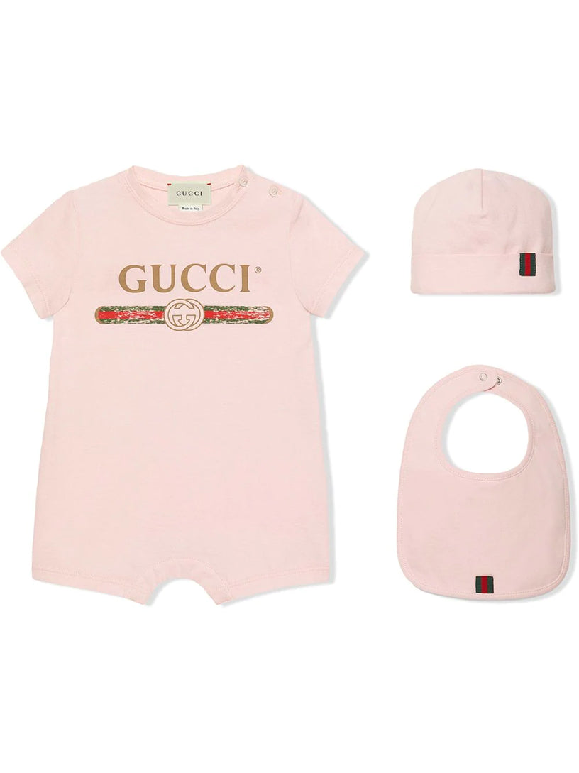 Baby gift set with Gucci logo