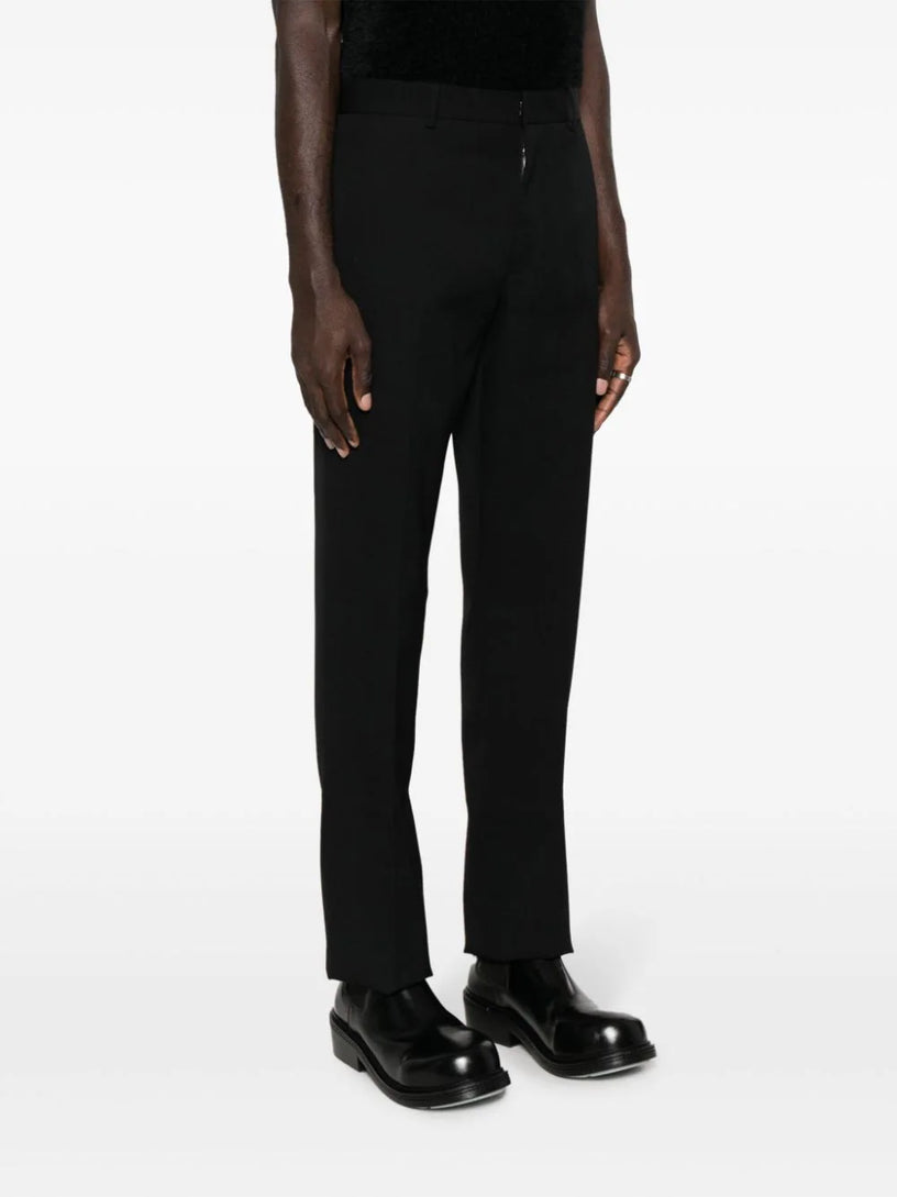 Straight-fit wool trousers