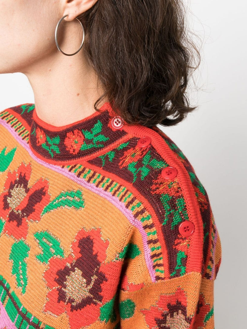 Intarsia-knit wool-blend jumper