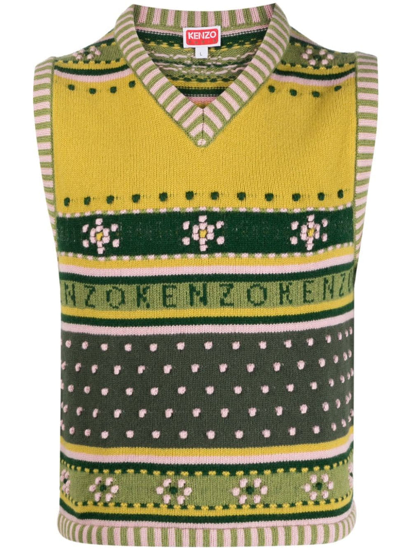 KENZO Fairisle knitted jumper vest