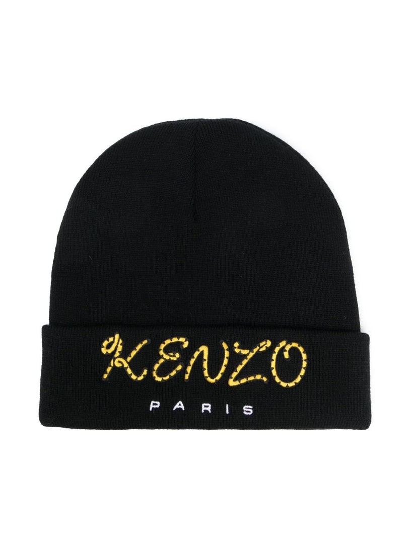 Logo-embroidered knitted beanie