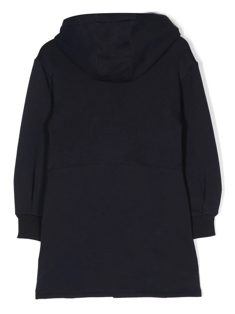 Logo-appliqué hooded dress