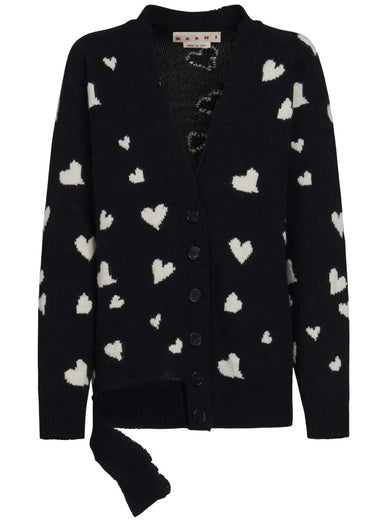 Cardigan with Bunch of Hearts motif