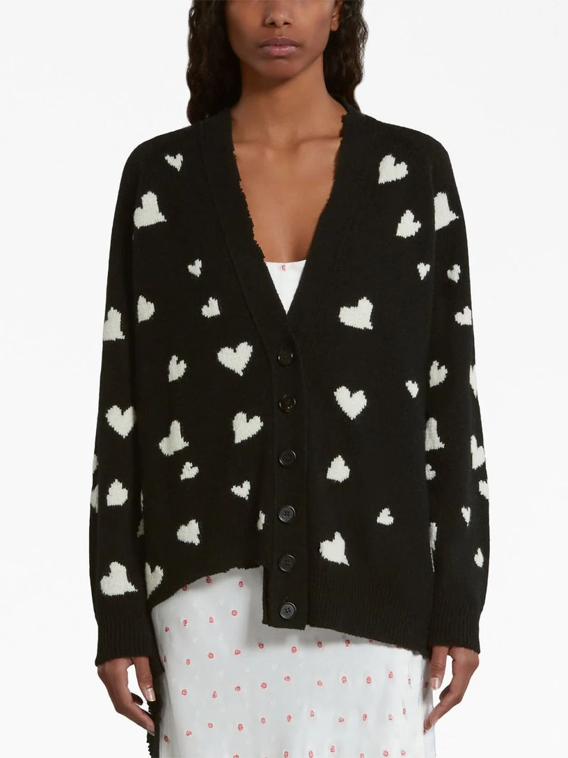 Cardigan with Bunch of Hearts motif