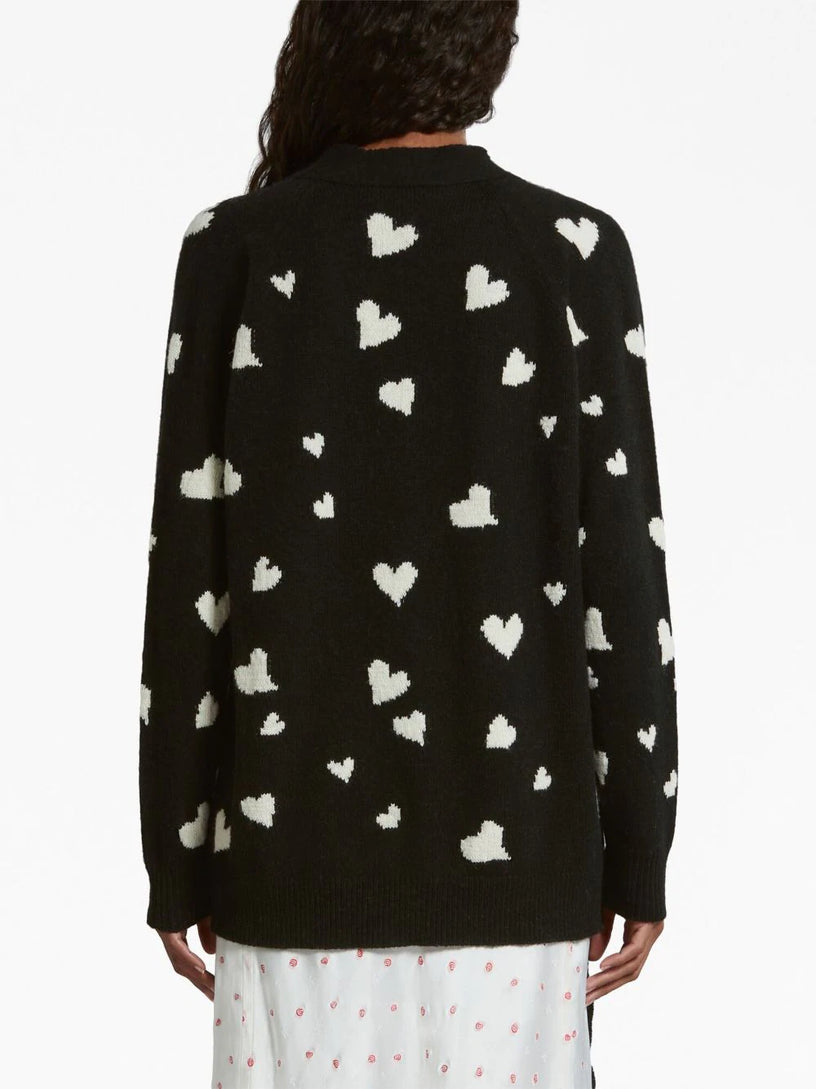 Cardigan with Bunch of Hearts motif