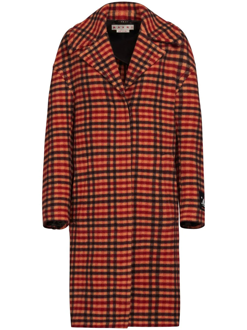 MARNI Coat with wavy check pattern