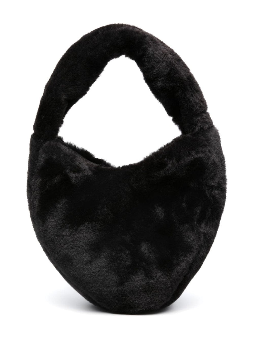 Faux shearling shoulder bag