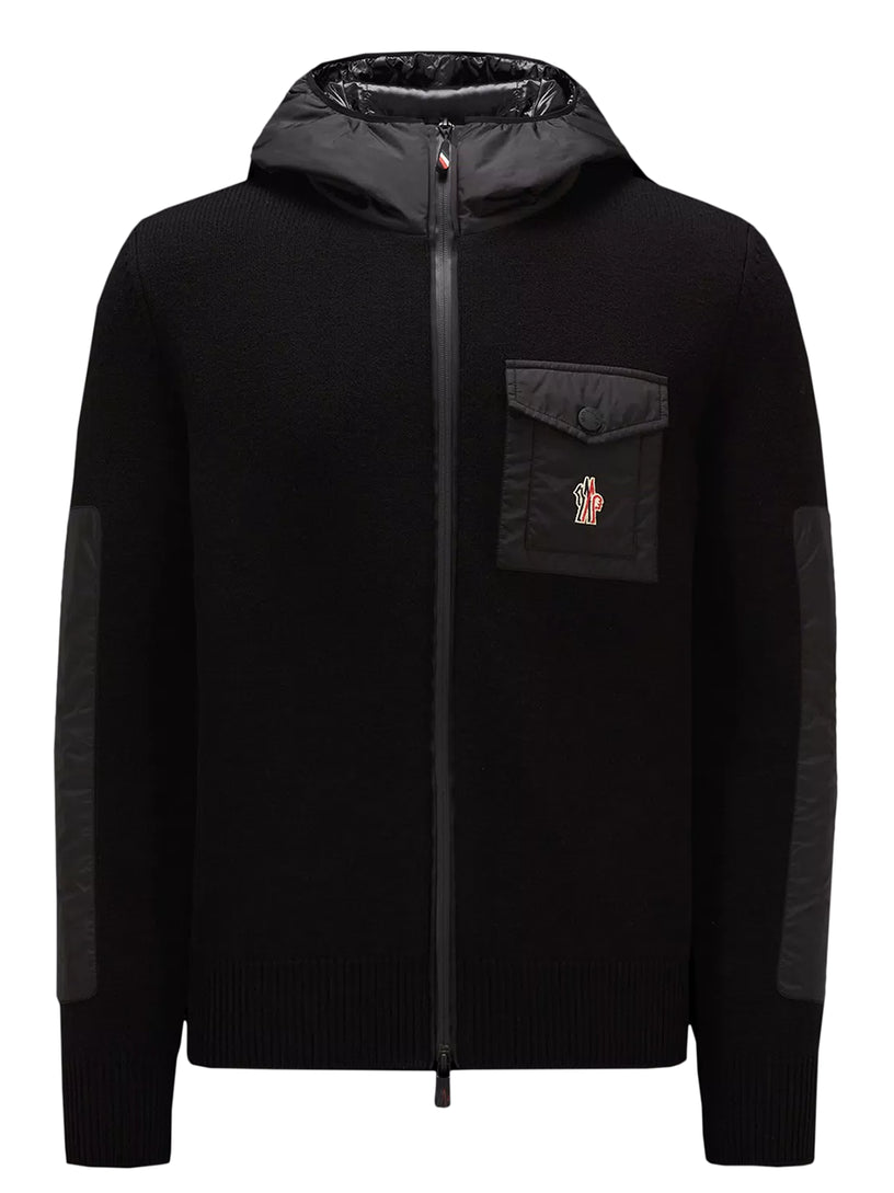 MONCLER Hooded wool cardigan