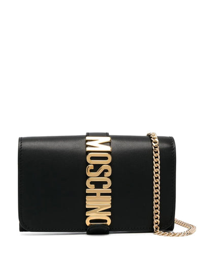 Logo-plaque clutch bag