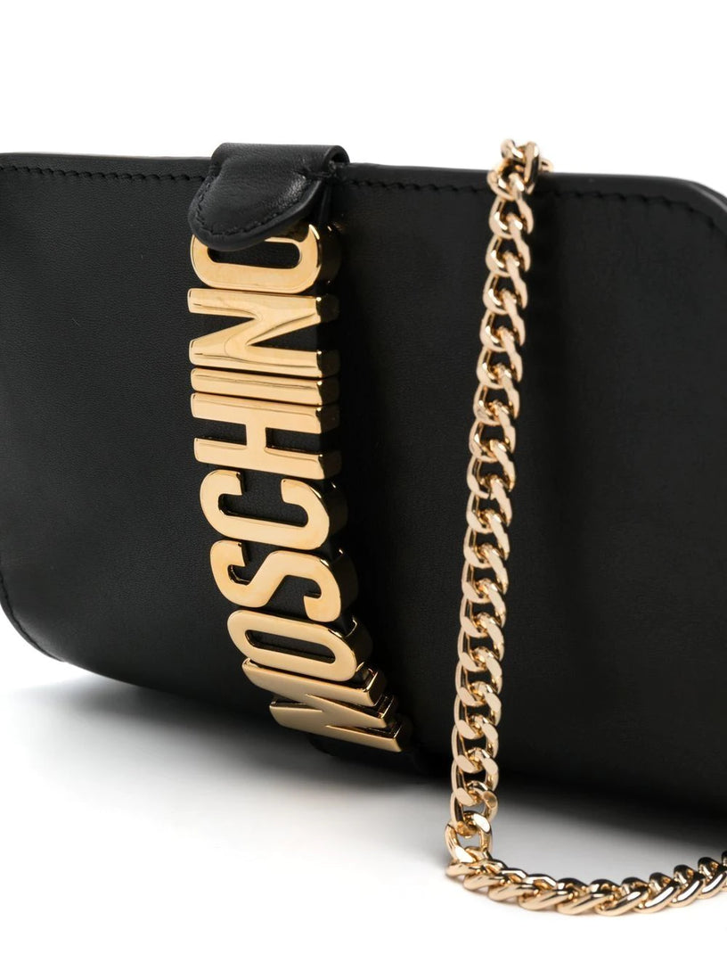 Logo-plaque clutch bag