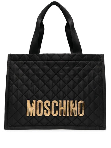 Logo quilted tote bag