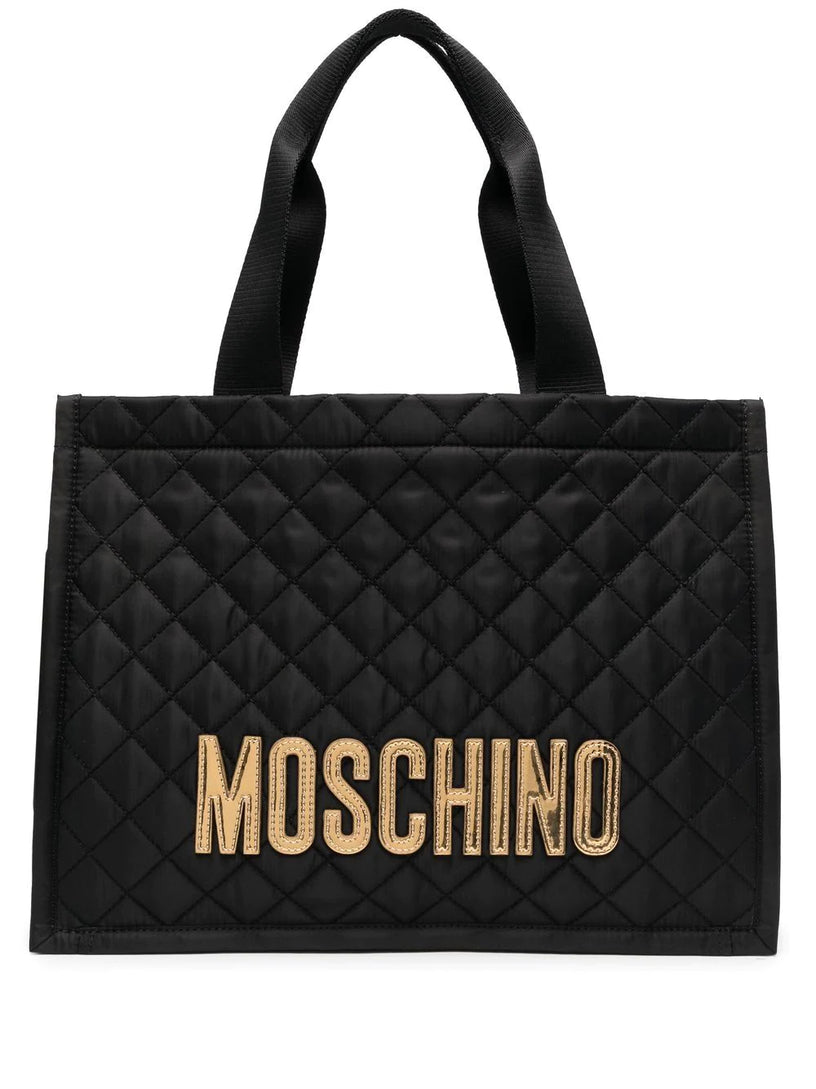 Logo quilted tote bag