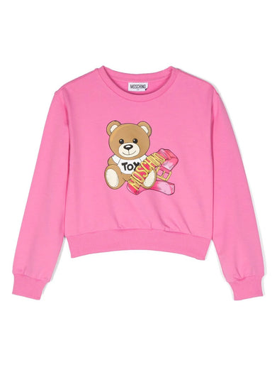 Teddy Bear-motif cotton sweatshirt