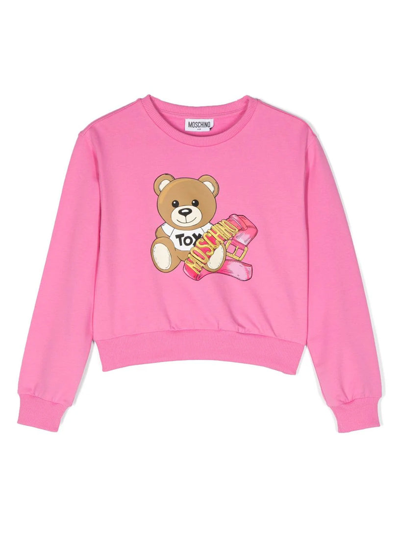 Teddy Bear-motif cotton sweatshirt