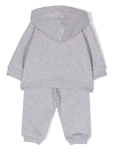 Teddy-bear print cotton tracksuit set