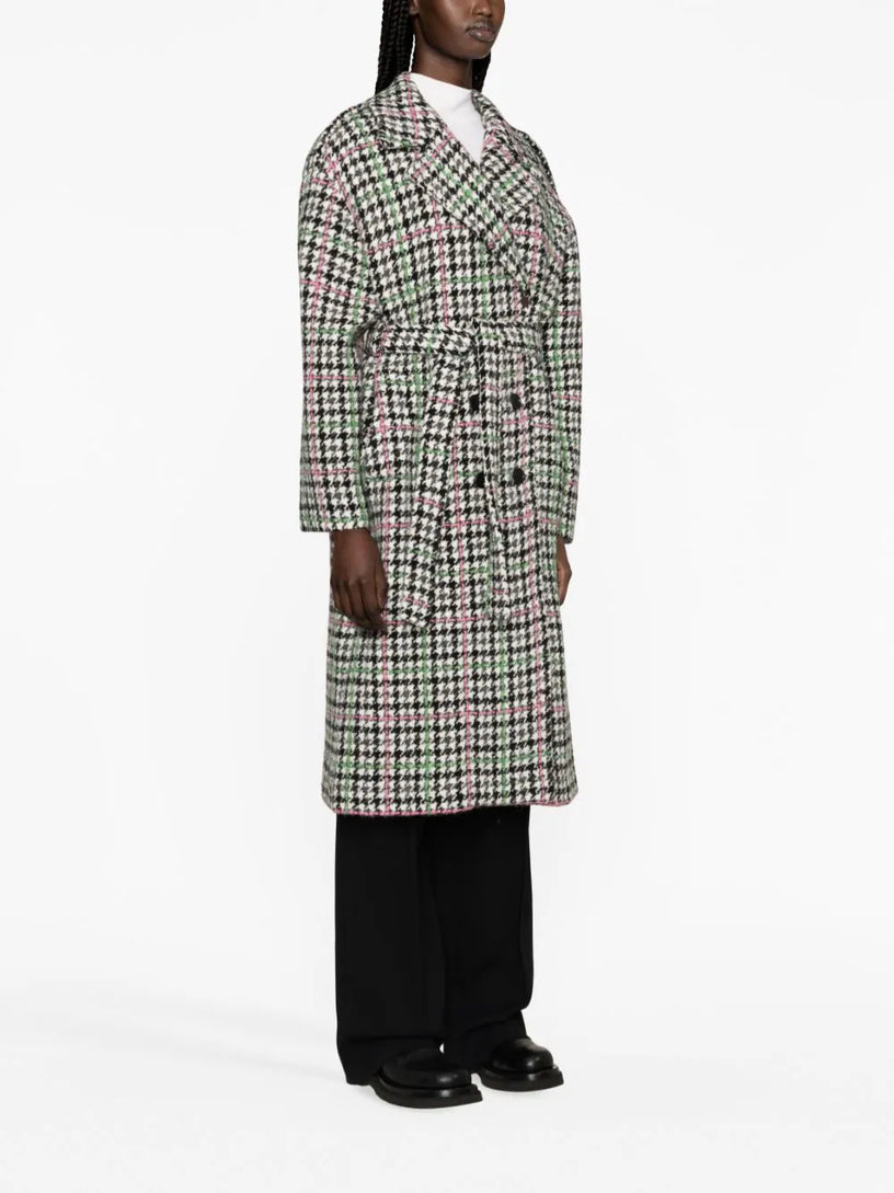 Trench coat "Houndstooth Check" motif