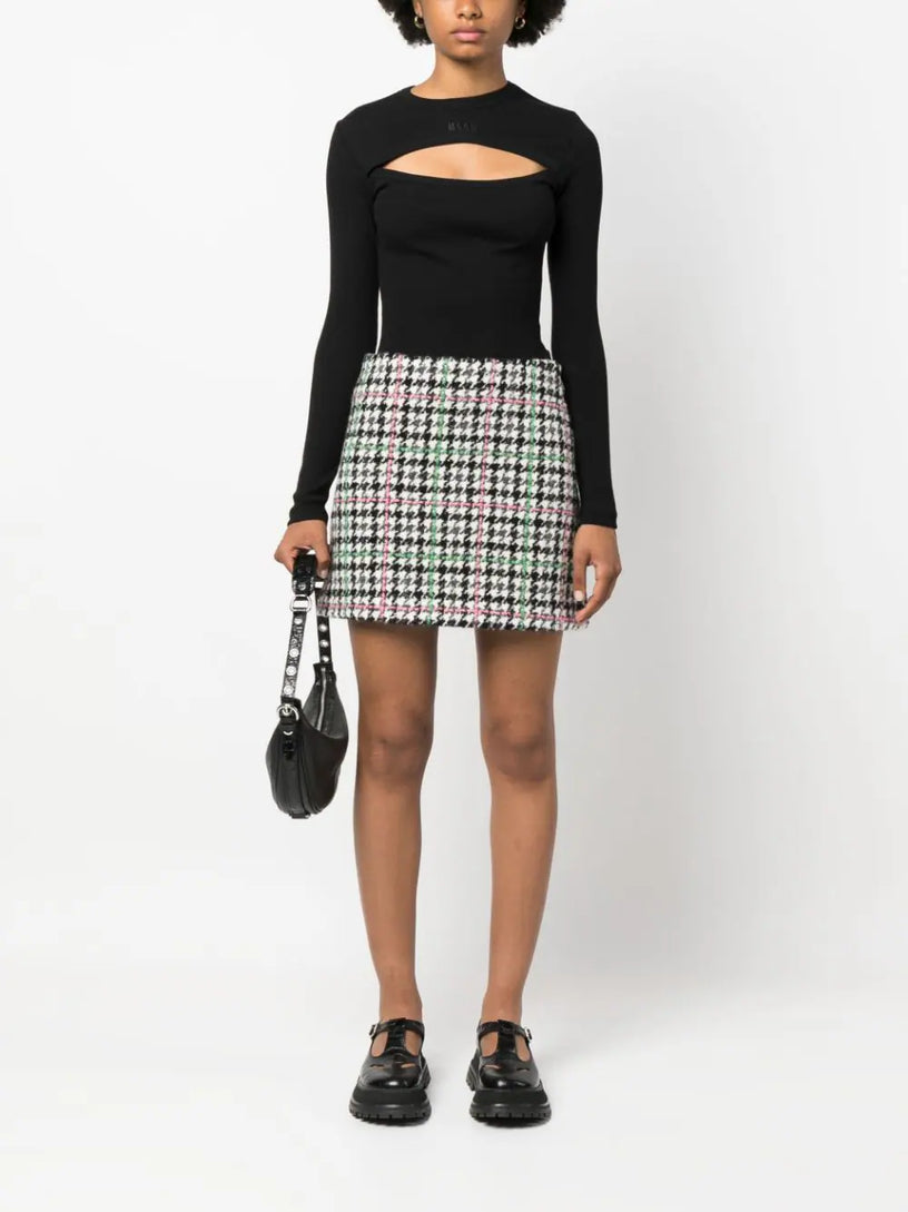 "Houndstooth Check" Skirt