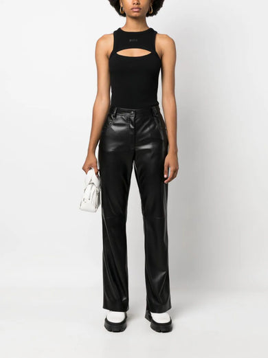 Faux leather trousers