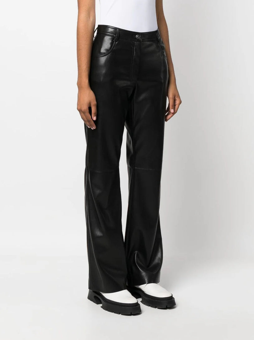 Faux leather trousers