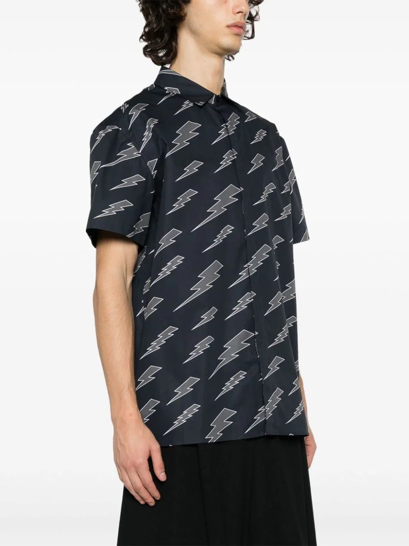 Poplin shirt with Thunderbolt print