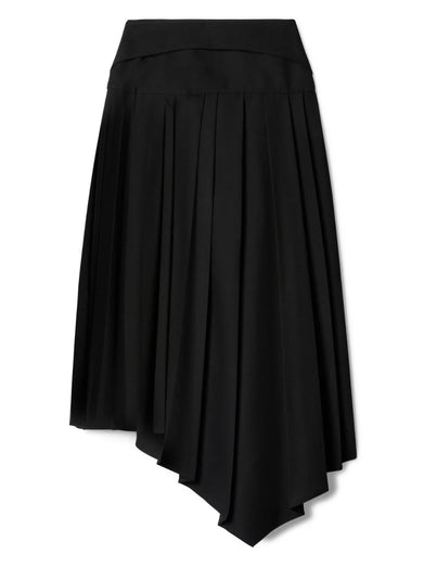 Asymmetric pleated skirt