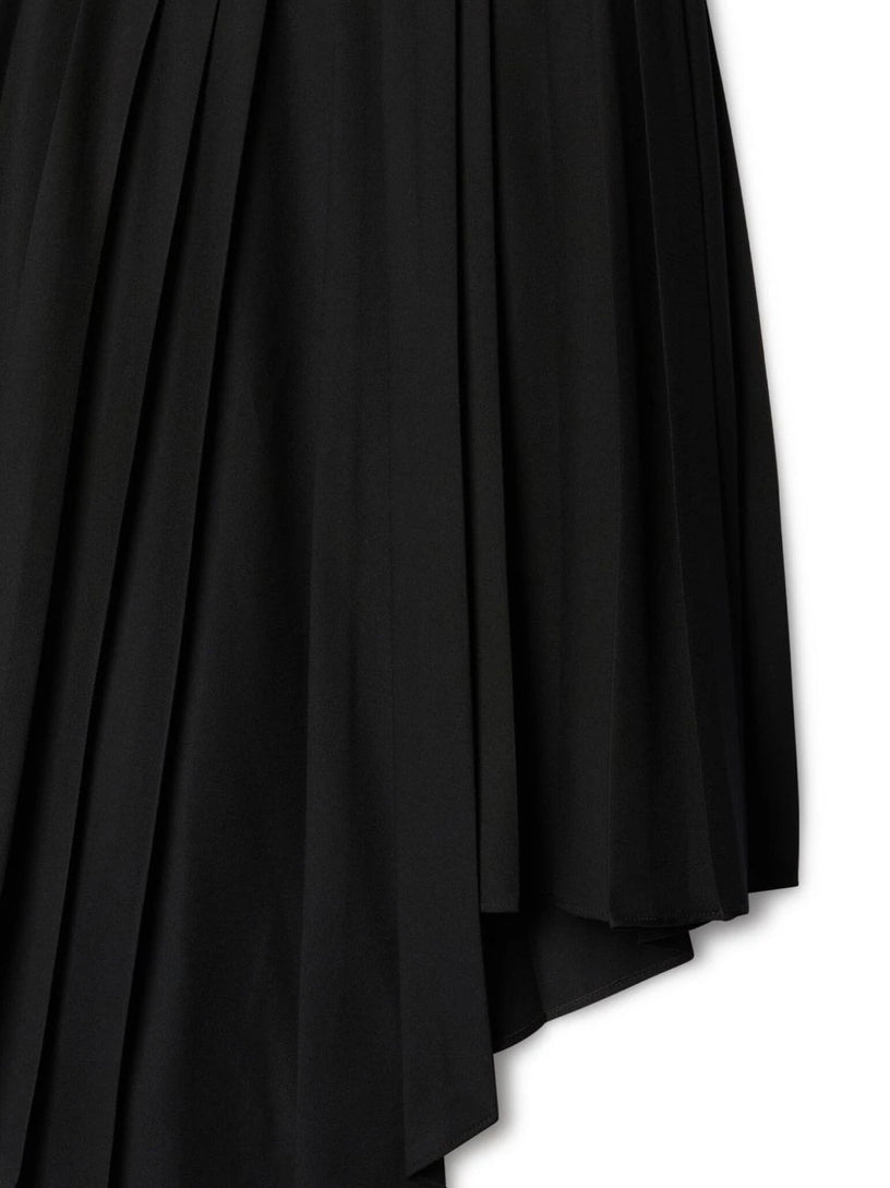 Asymmetric pleated skirt