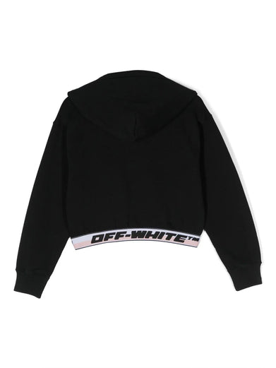 Logo band hoodie crop