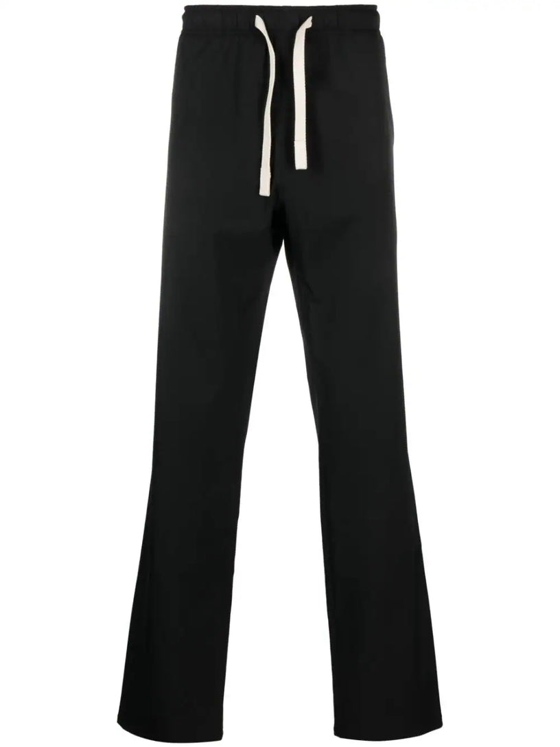 Straight trousers with monogram embroidery