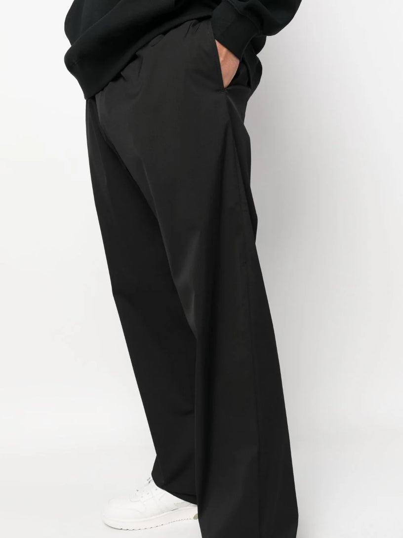 Straight trousers with monogram embroidery