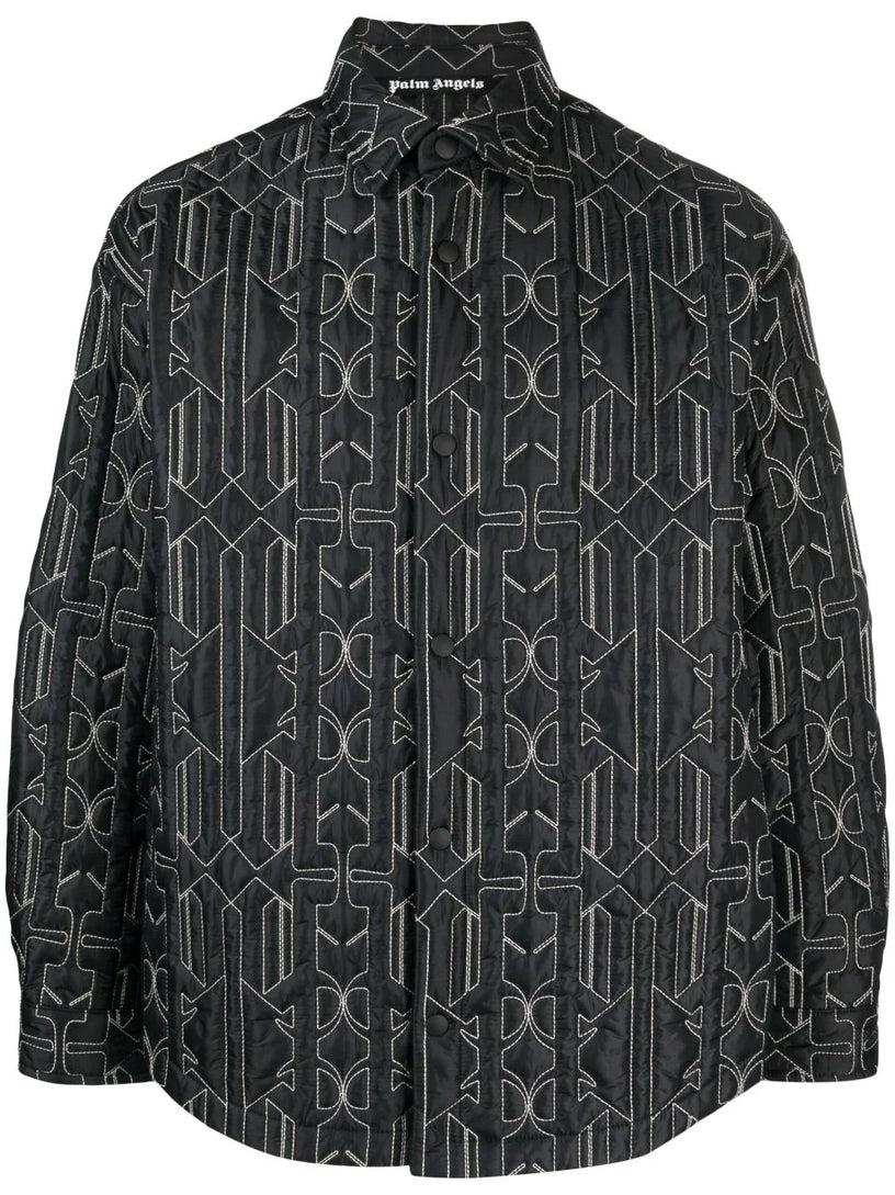 PALM ANGELS Allover monogram quilted overshirt