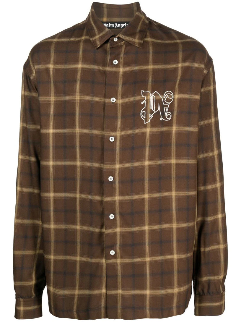 PALM ANGELS Monogram long sleeved shirt