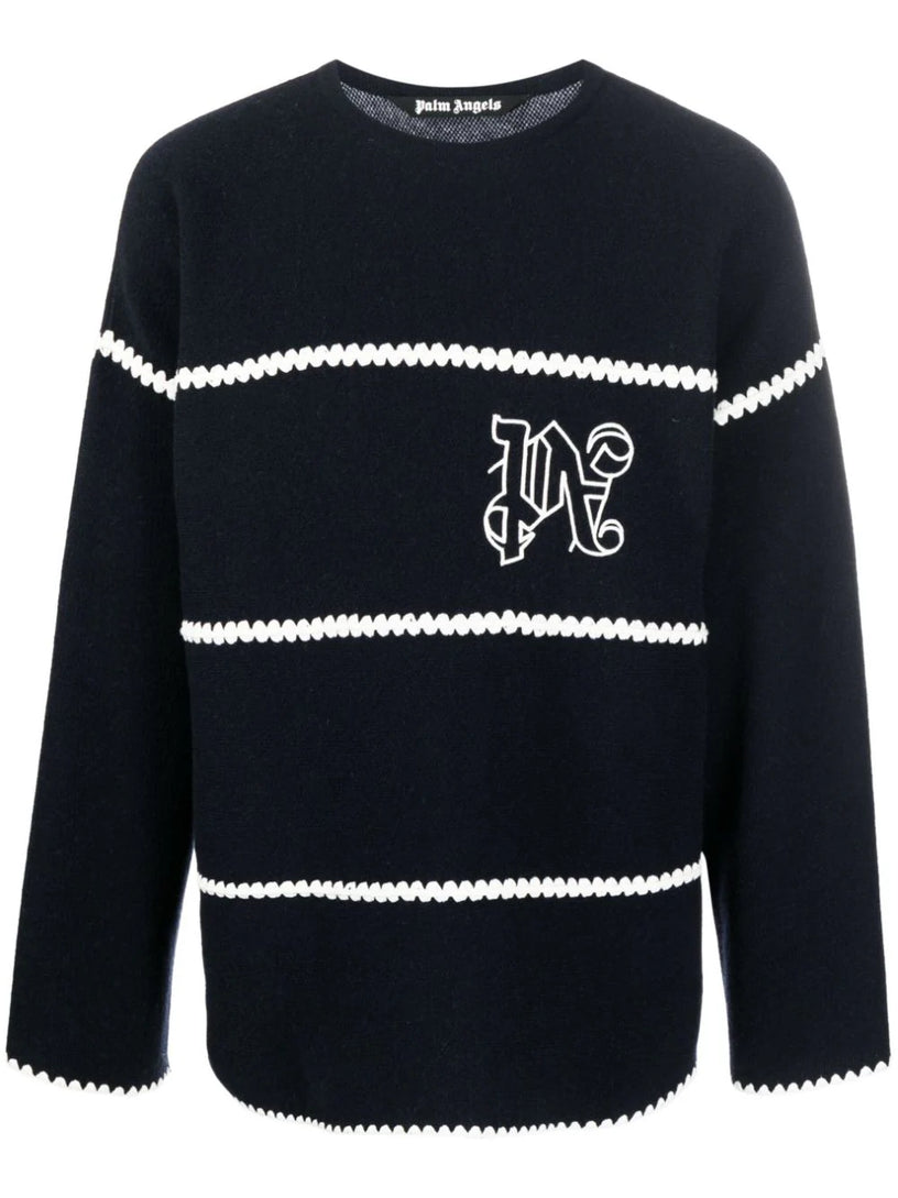 PALM ANGELS Monogram striped sweater