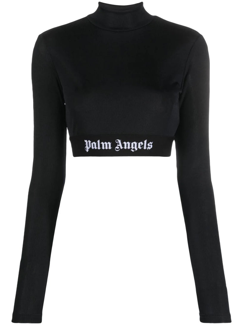 PALM ANGELS Logo tape skin top