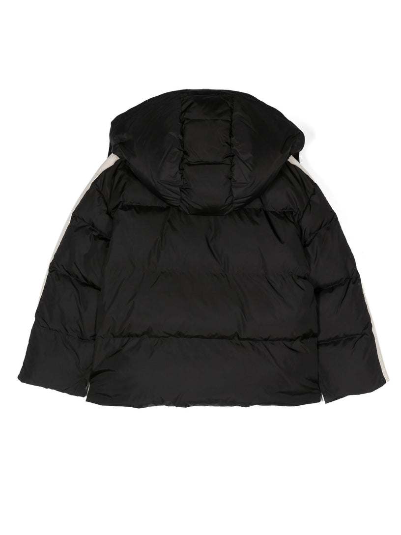 LOGO TRACK HOODED PUFFER JACKET