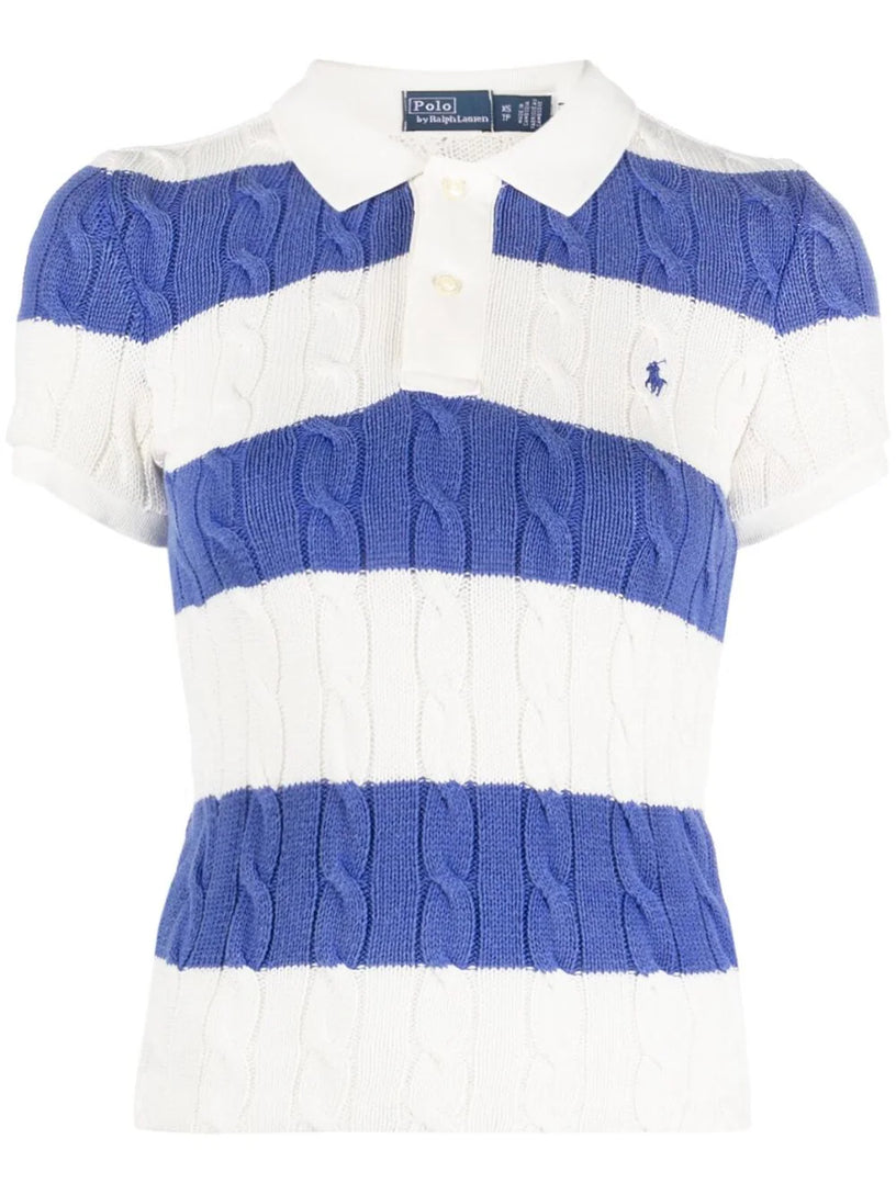 POLO RALPH LAUREN Slim fit cable-knit polo shirt