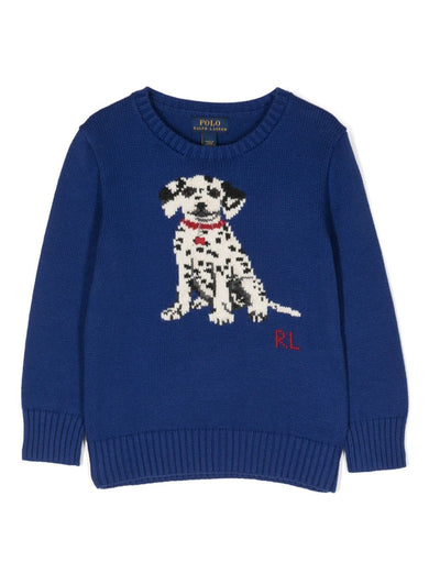 Dalmatian Intarsia-Knit Sweater