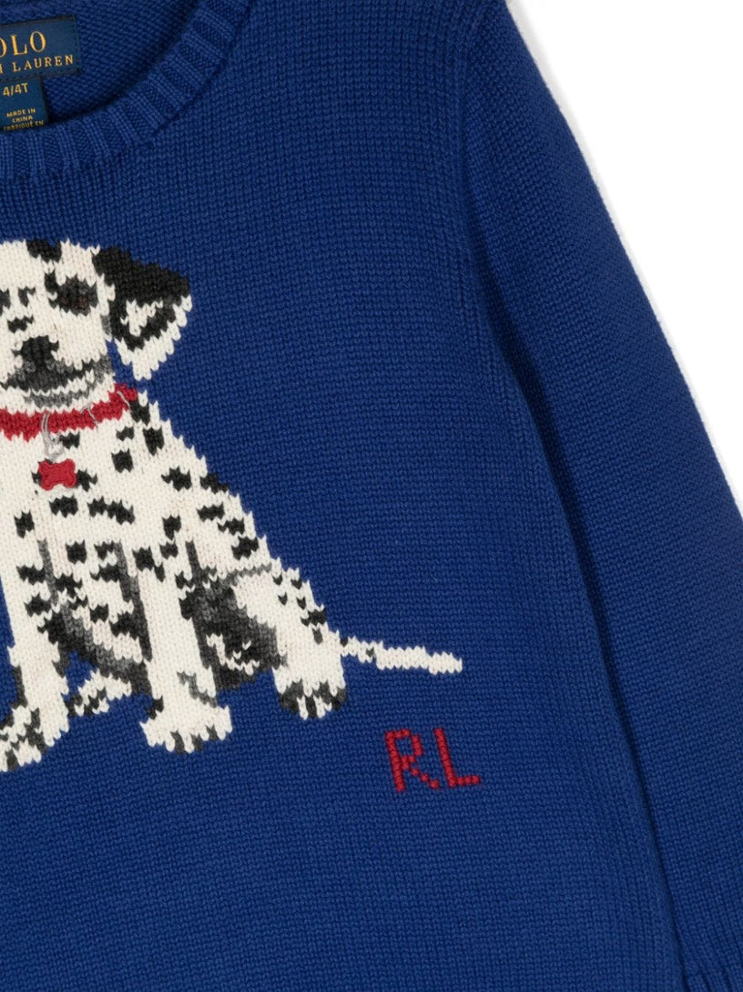 Dalmatian Intarsia-Knit Sweater