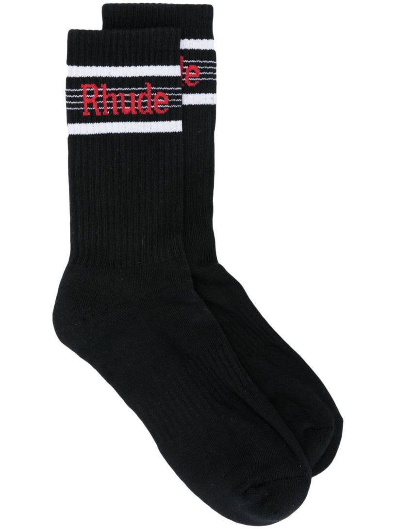 Rhude Logo stripe sport sock