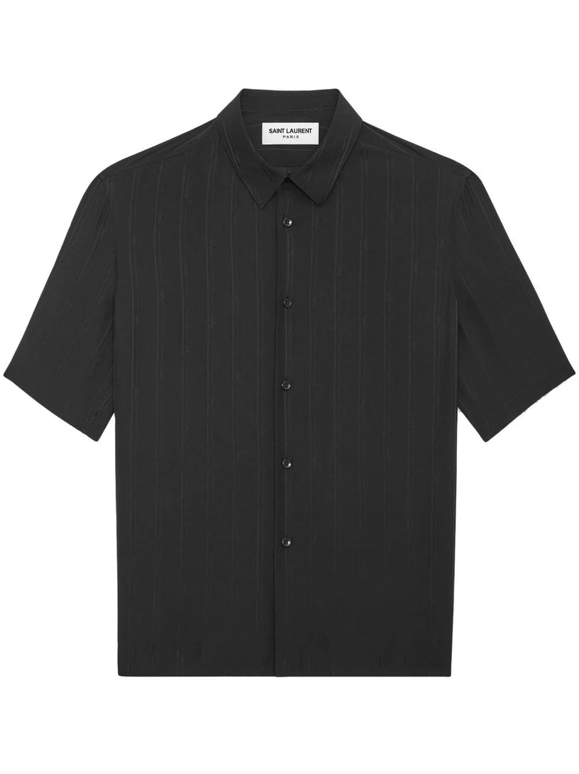 Saint Laurent Shirt in matte and shiny cassandre striped silk