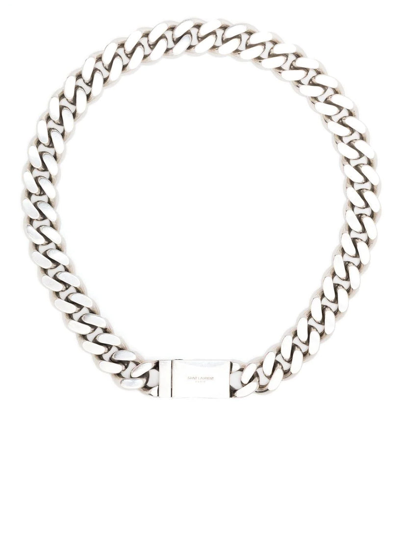 Saint Laurent Metal curb chain necklace