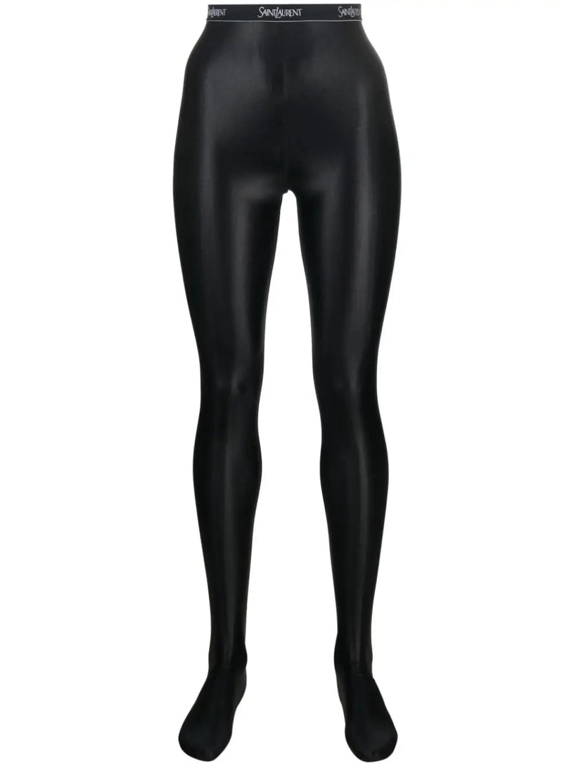 SAINT LAURENT tights in shiny jersey