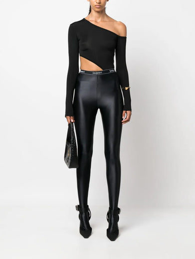 SAINT LAURENT tights in shiny jersey