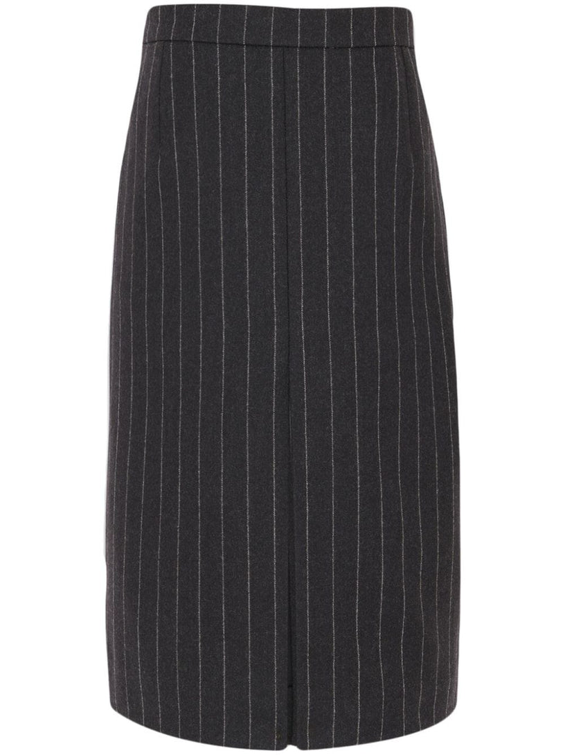 Saint Laurent Striped wool pencil skirt