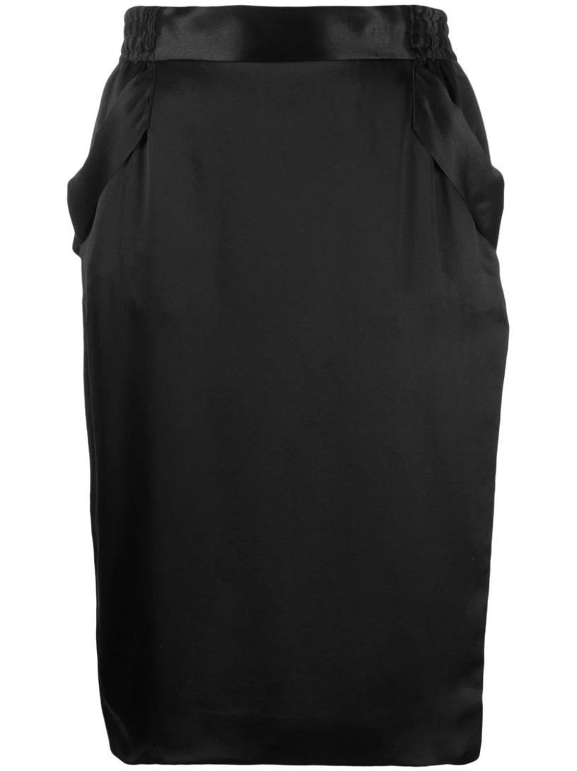 Saint Laurent Pencil skirt in silk satin crepe